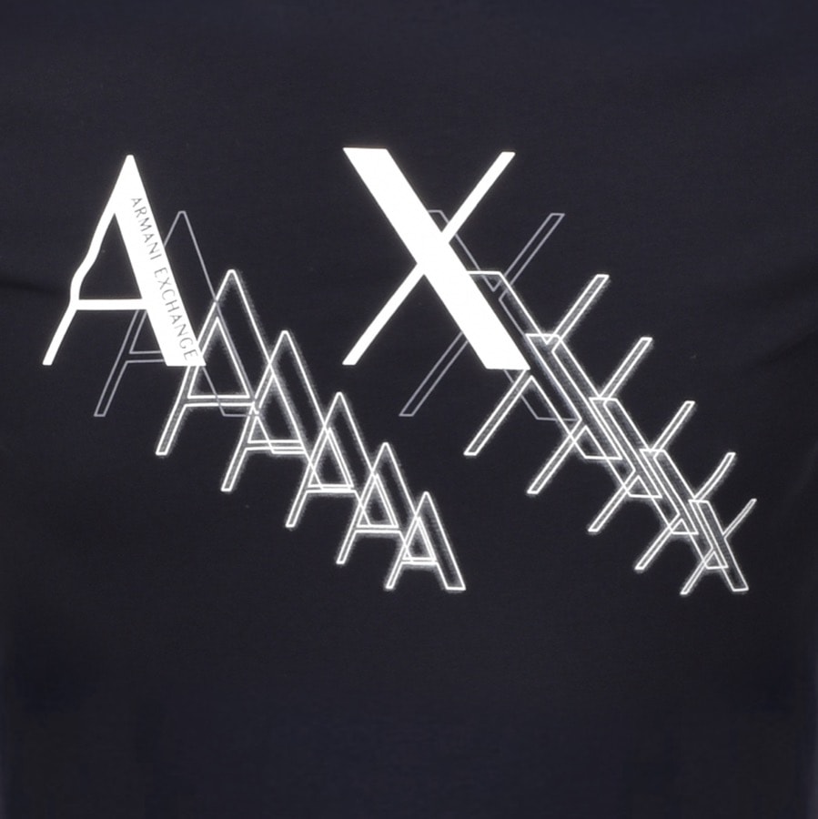 Alternative Image for ProductArmani Exchange Crew Neck Logo T Shirt Navy3